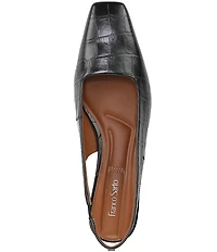 Franco Sarto Lyanna Croco Embossed Leather Slingback Pumps