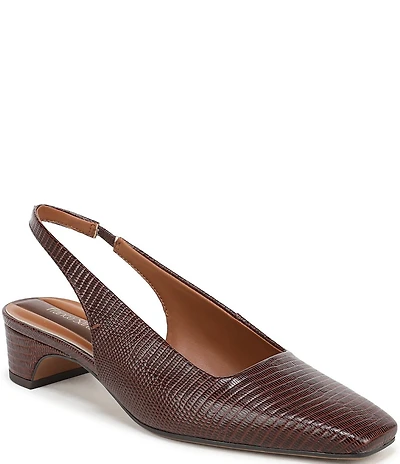 Franco Sarto Lyanna Lizard Embossed Leather Slingback Pumps