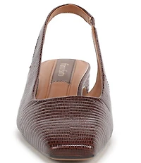 Franco Sarto Lyanna Lizard Embossed Leather Slingback Pumps