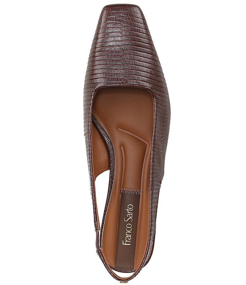 Franco Sarto Lyanna Lizard Embossed Leather Slingback Pumps