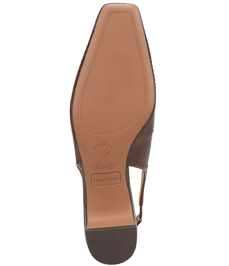 Franco Sarto Lyanna Lizard Embossed Leather Slingback Pumps