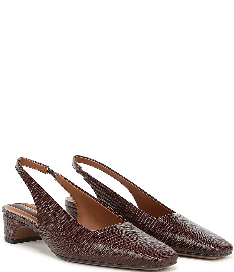 Franco Sarto Lyanna Lizard Embossed Leather Slingback Pumps