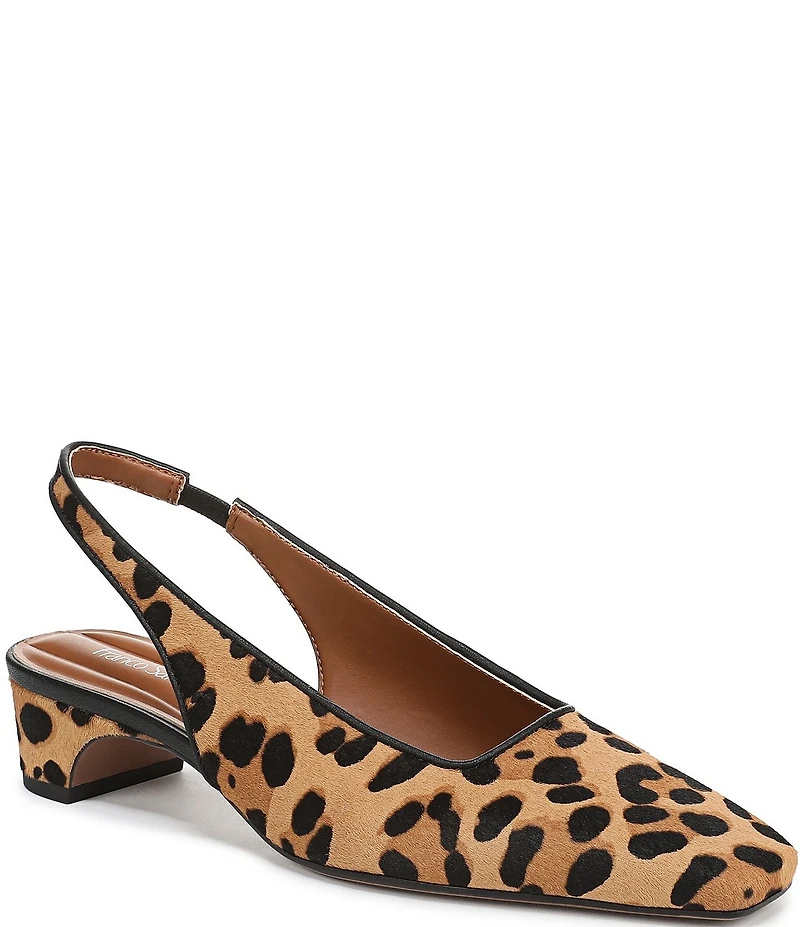 Franco Sarto Lyanna 2 Leopard Print Calf Hair Slingback Pumps
