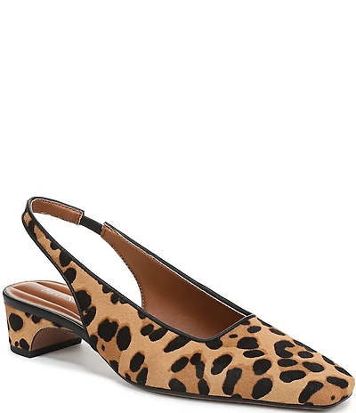 Franco Sarto Lyanna 2 Leopard Print Calf Hair Slingback Pumps