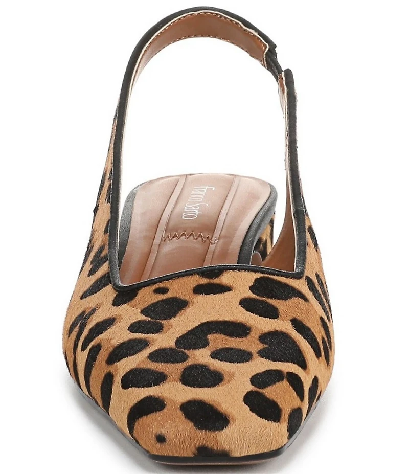 Franco Sarto Lyanna 2 Leopard Print Calf Hair Slingback Pumps