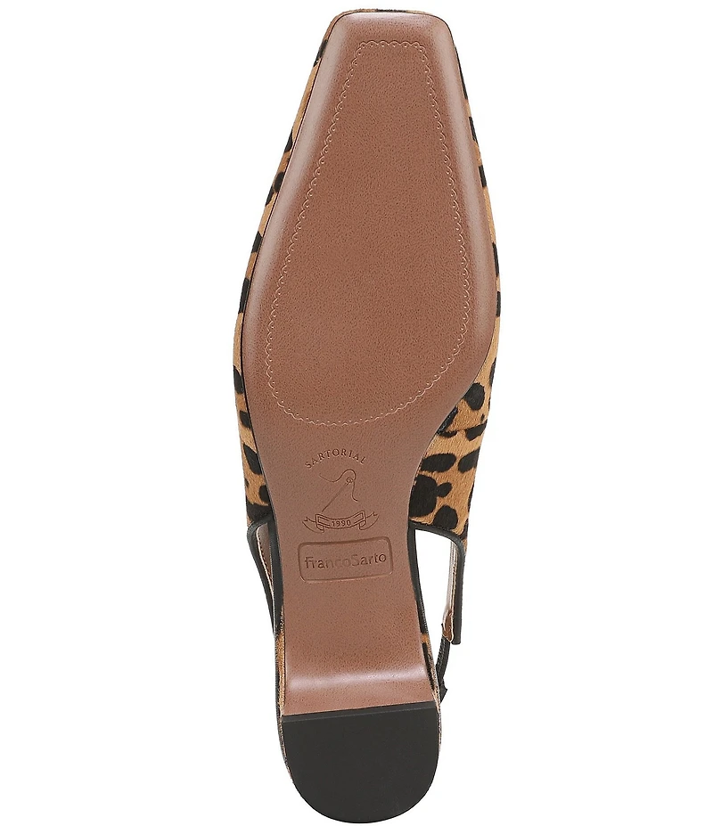 Franco Sarto Lyanna 2 Leopard Print Calf Hair Slingback Pumps