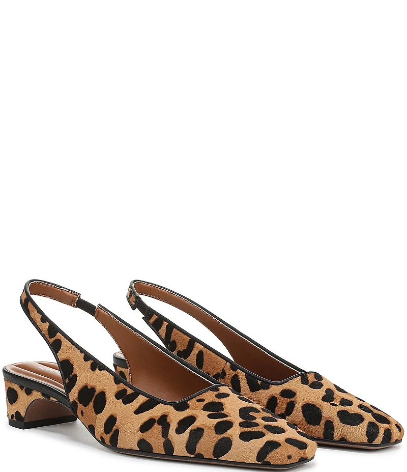 Franco Sarto Lyanna 2 Leopard Print Calf Hair Slingback Pumps