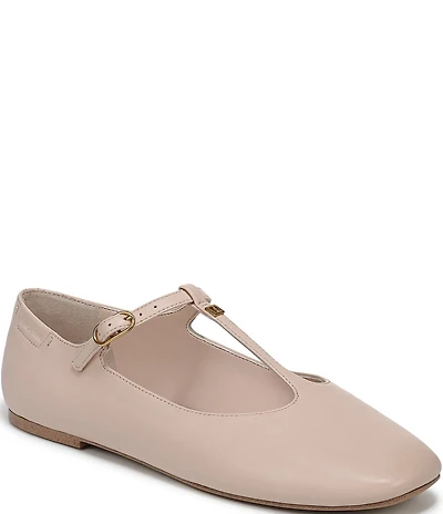 Franco Sarto Marylee Leather T-Strap Flats