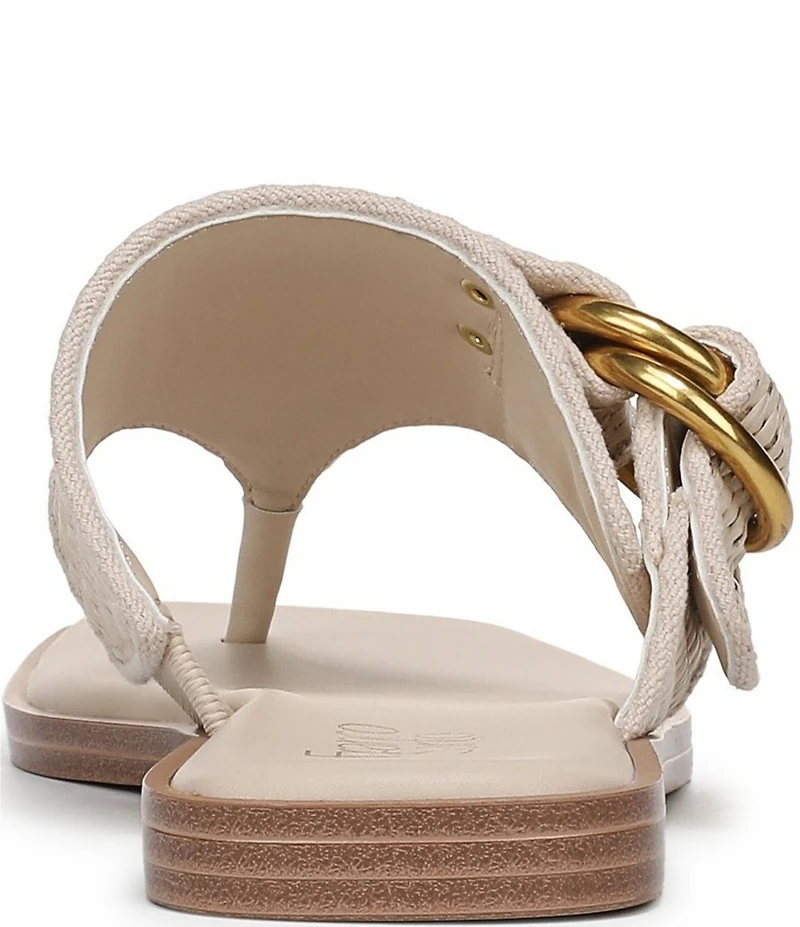 Franco Sarto Mavie 2 Raffia Square Toe Thong Flat Sandals