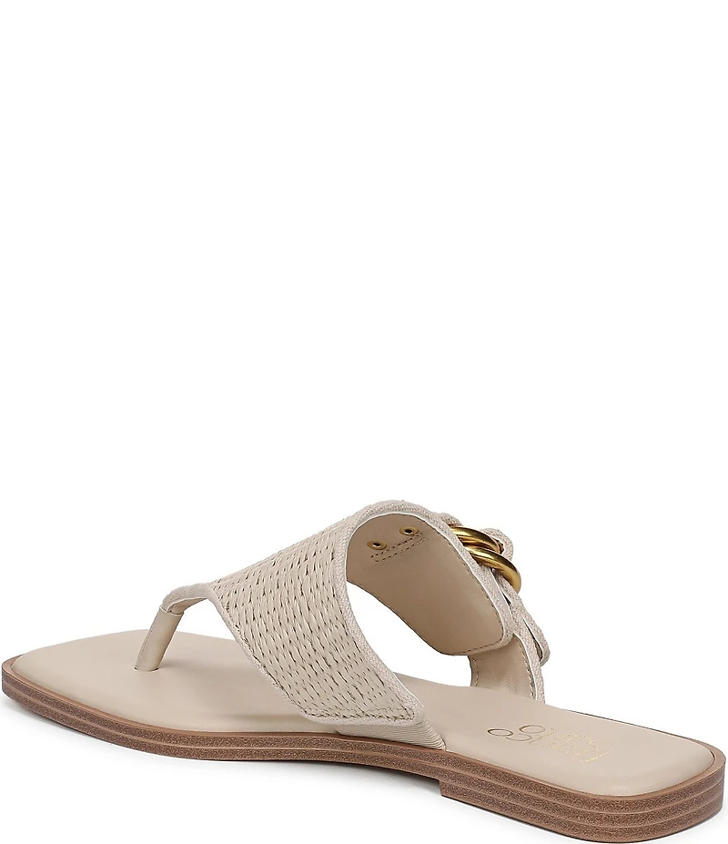 Franco Sarto Mavie 2 Raffia Square Toe Thong Flat Sandals