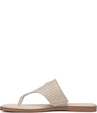 Franco Sarto Mavie 2 Raffia Square Toe Thong Flat Sandals
