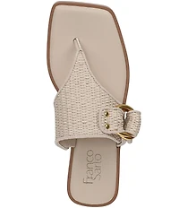 Franco Sarto Mavie 2 Raffia Square Toe Thong Flat Sandals
