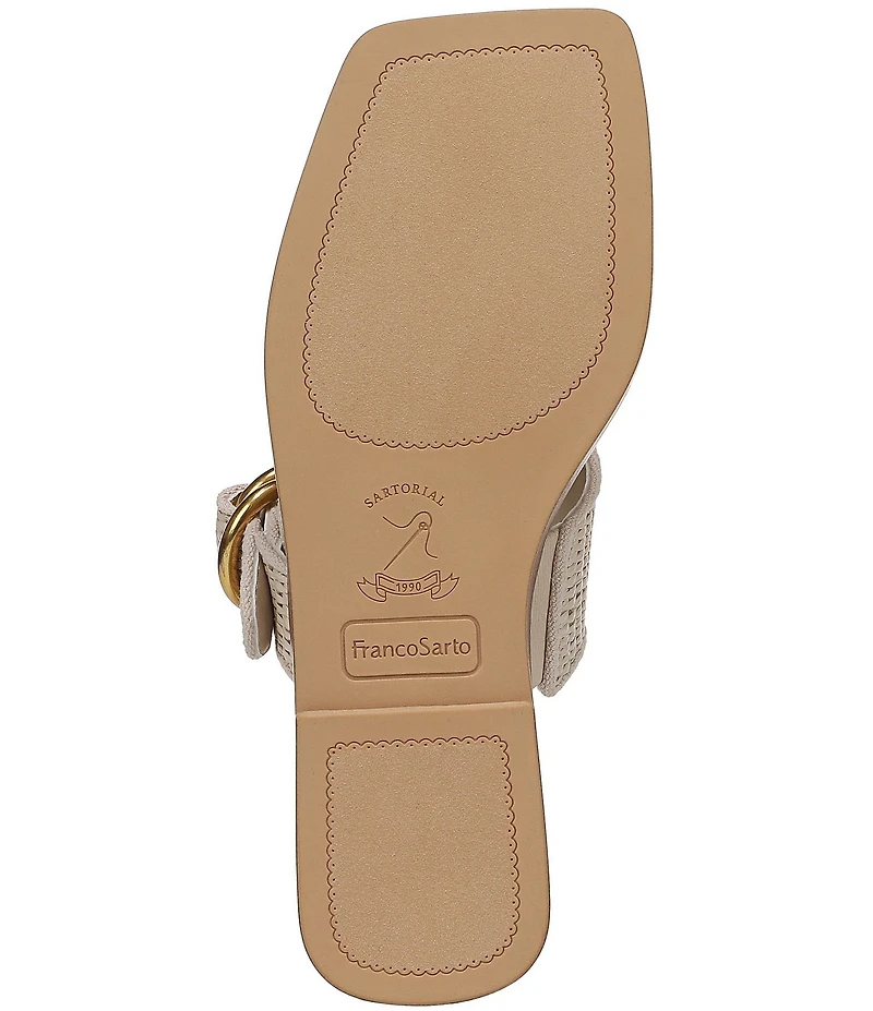 Franco Sarto Mavie 2 Raffia Square Toe Thong Flat Sandals