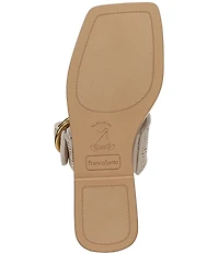 Franco Sarto Mavie 2 Raffia Square Toe Thong Flat Sandals