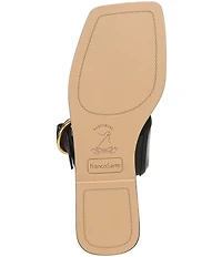 Franco Sarto Mavie Leather Square Toe Thong Flat Sandals