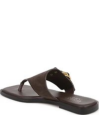 Franco Sarto Mavie Suede Square Toe Thong Flat Sandals