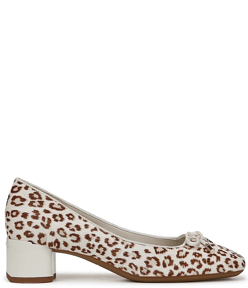 Franco Sarto Natalia 2 Leopard Print Calf Hair Ballerina Bow Pumps