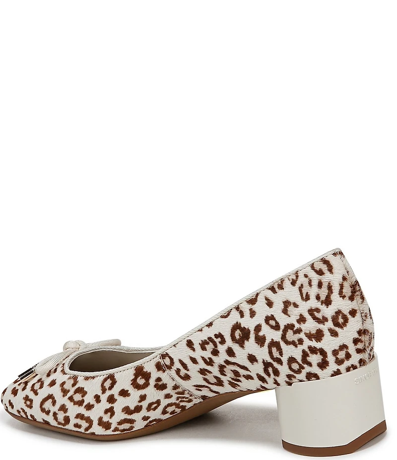 Franco Sarto Natalia 2 Leopard Print Calf Hair Ballerina Bow Pumps