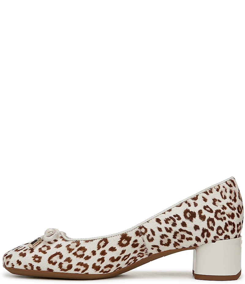Franco Sarto Natalia 2 Leopard Print Calf Hair Ballerina Bow Pumps