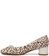 Franco Sarto Natalia 2 Leopard Print Calf Hair Ballerina Bow Pumps