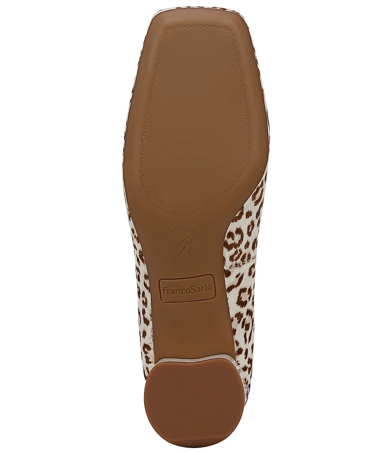 Franco Sarto Natalia 2 Leopard Print Calf Hair Ballerina Bow Pumps