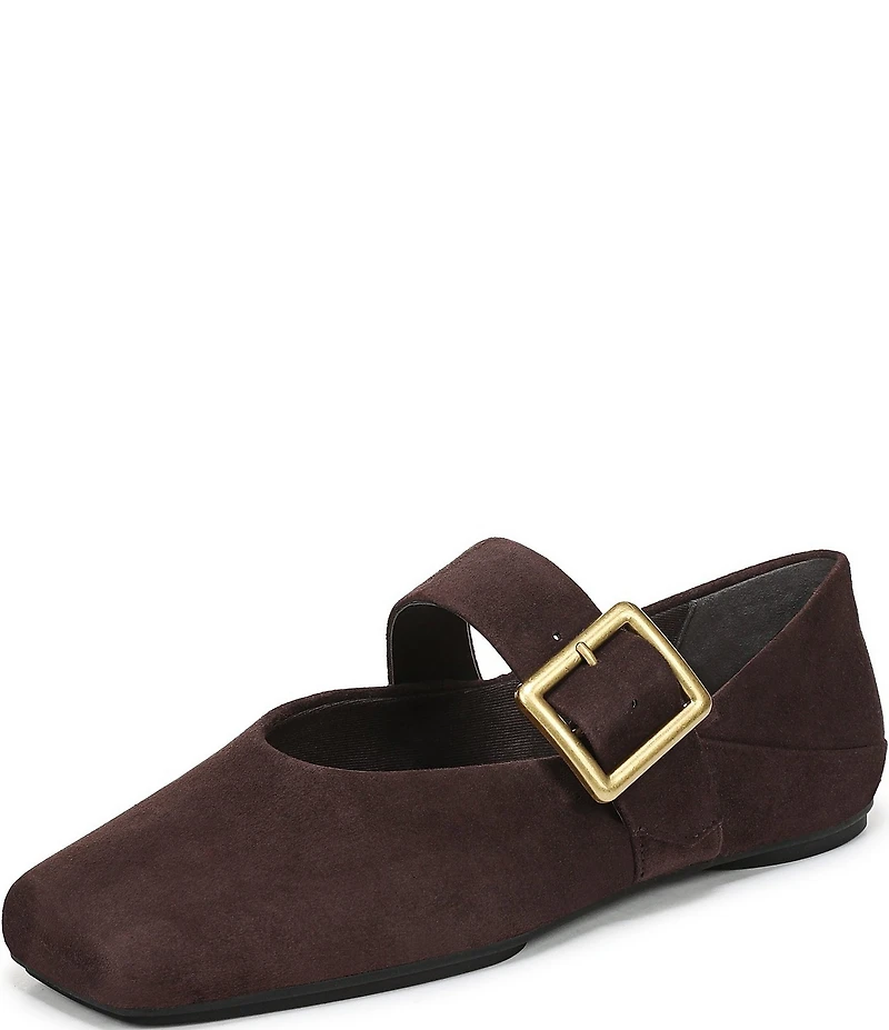 Franco Sarto Oakes Suede Square Toe Mary Jane Ballet Flats