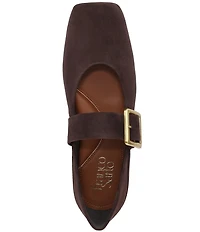 Franco Sarto Oakes Suede Square Toe Mary Jane Ballet Flats