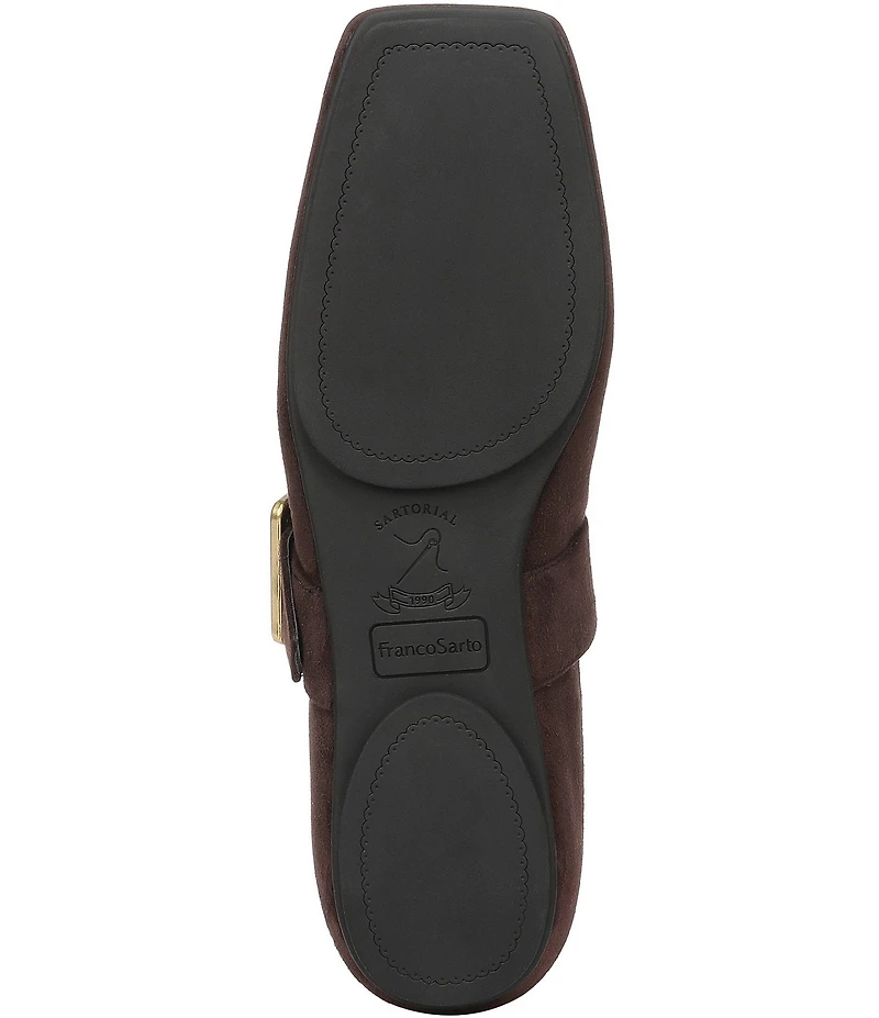 Franco Sarto Oakes Suede Square Toe Mary Jane Ballet Flats