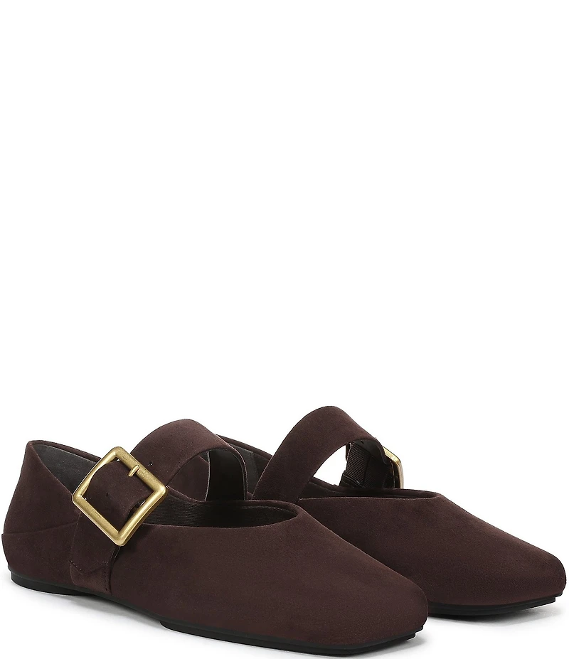 Franco Sarto Oakes Suede Square Toe Mary Jane Ballet Flats