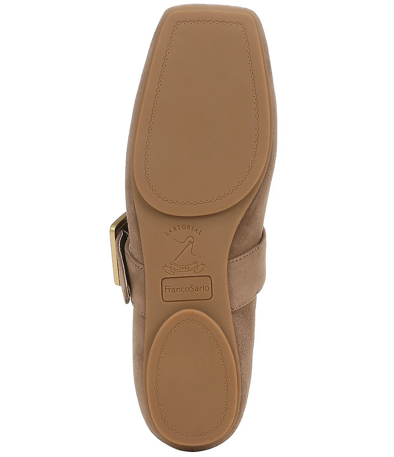 Franco Sarto Oakes Suede Square Toe Mary Jane Ballet Flats