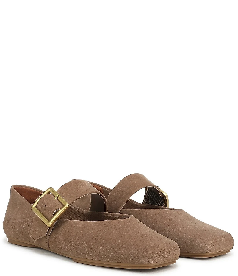 Franco Sarto Oakes Suede Square Toe Mary Jane Ballet Flats