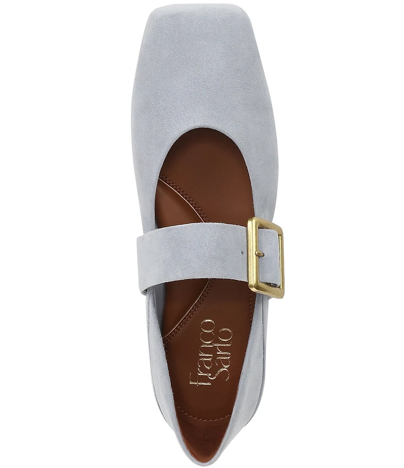 Franco Sarto Oakes Suede Square Toe Mary Jane Ballet Flats