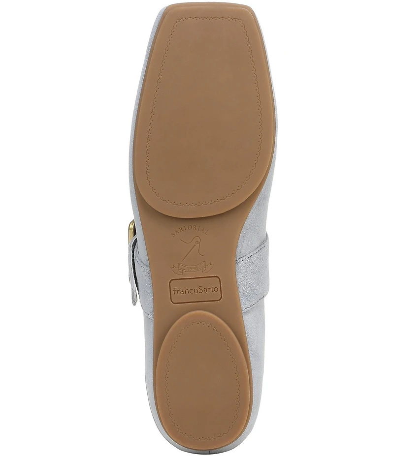 Franco Sarto Oakes Suede Square Toe Mary Jane Ballet Flats