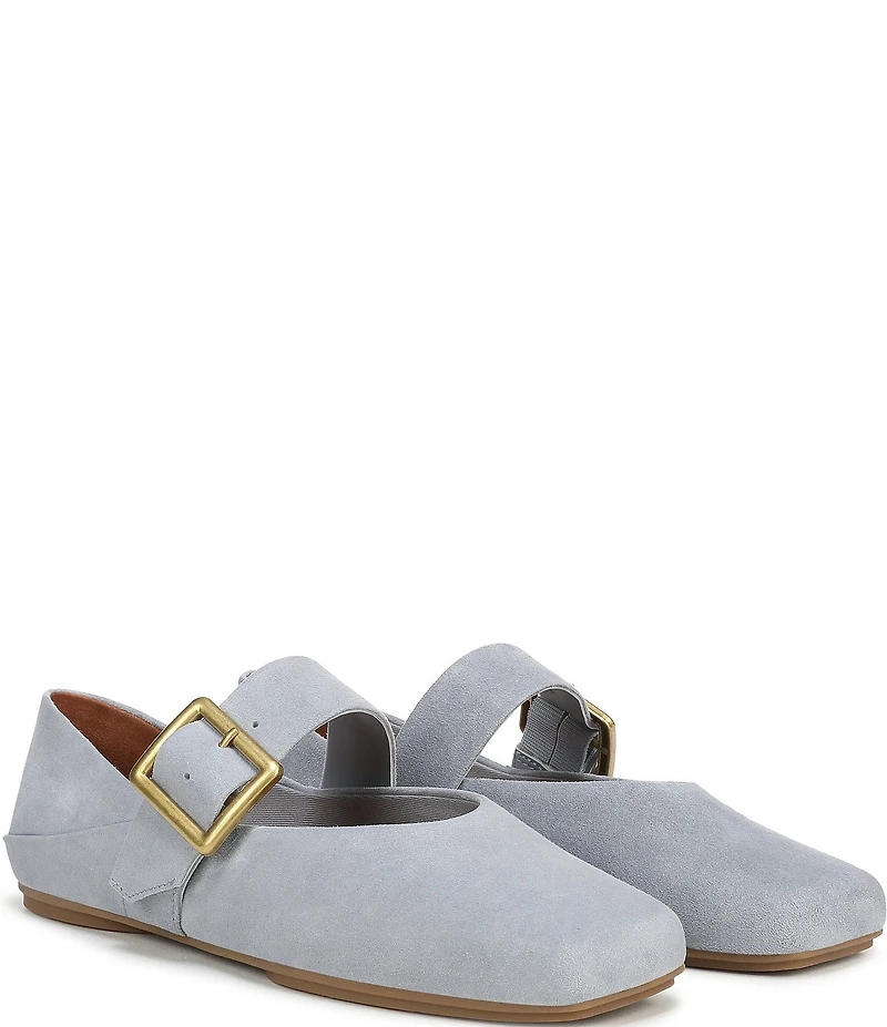 Franco Sarto Oakes Suede Square Toe Mary Jane Ballet Flats
