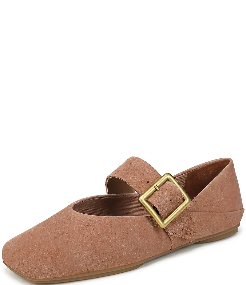 Franco Sarto Oakes Suede Square Toe Mary Jane Ballet Flats