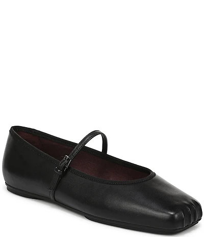 Franco Sarto Oriel Leather Square Toe Mary Jane Ballerina Flats