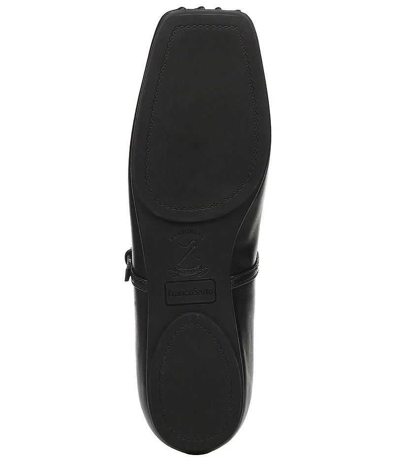 Franco Sarto Oriel Leather Square Toe Mary Jane Ballerina Flats