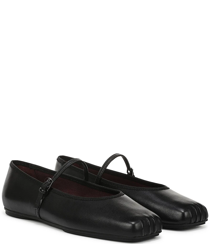 Franco Sarto Oriel Leather Square Toe Mary Jane Ballerina Flats