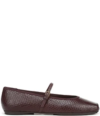 Franco Sarto Oriel Snake Embossed Leather Square Toe Mary Jane Ballerina Flats