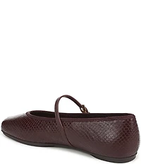 Franco Sarto Oriel Snake Embossed Leather Square Toe Mary Jane Ballerina Flats