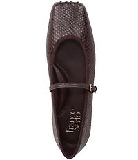 Franco Sarto Oriel Snake Embossed Leather Square Toe Mary Jane Ballerina Flats