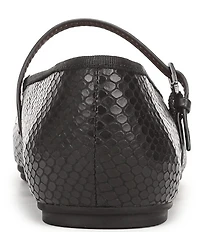 Franco Sarto Oriel Snake Embossed Leather Square Toe Mary Jane Ballerina Flats