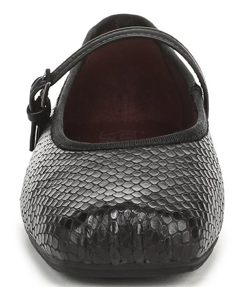 Franco Sarto Oriel Snake Embossed Leather Square Toe Mary Jane Ballerina Flats
