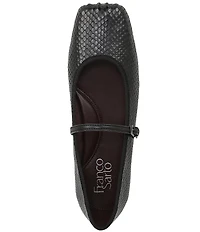 Franco Sarto Oriel Snake Embossed Leather Square Toe Mary Jane Ballerina Flats