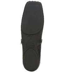 Franco Sarto Oriel Snake Embossed Leather Square Toe Mary Jane Ballerina Flats