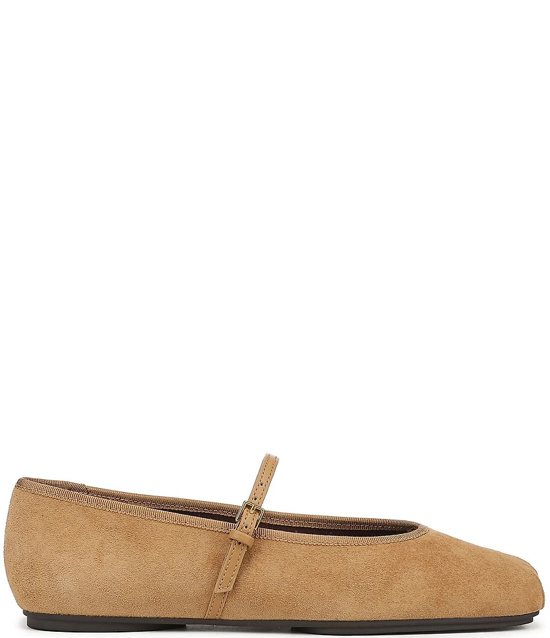 Franco Sarto Oriel Suede Square Toe Mary Jane Ballerina Flats