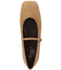 Franco Sarto Oriel Suede Square Toe Mary Jane Ballerina Flats