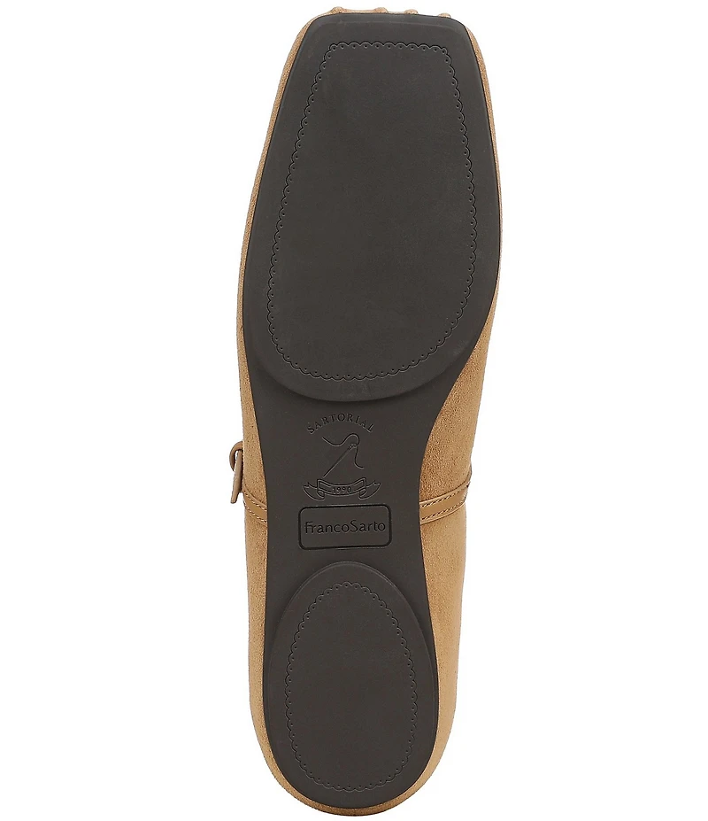 Franco Sarto Oriel Suede Square Toe Mary Jane Ballerina Flats