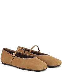 Franco Sarto Oriel Suede Square Toe Mary Jane Ballerina Flats