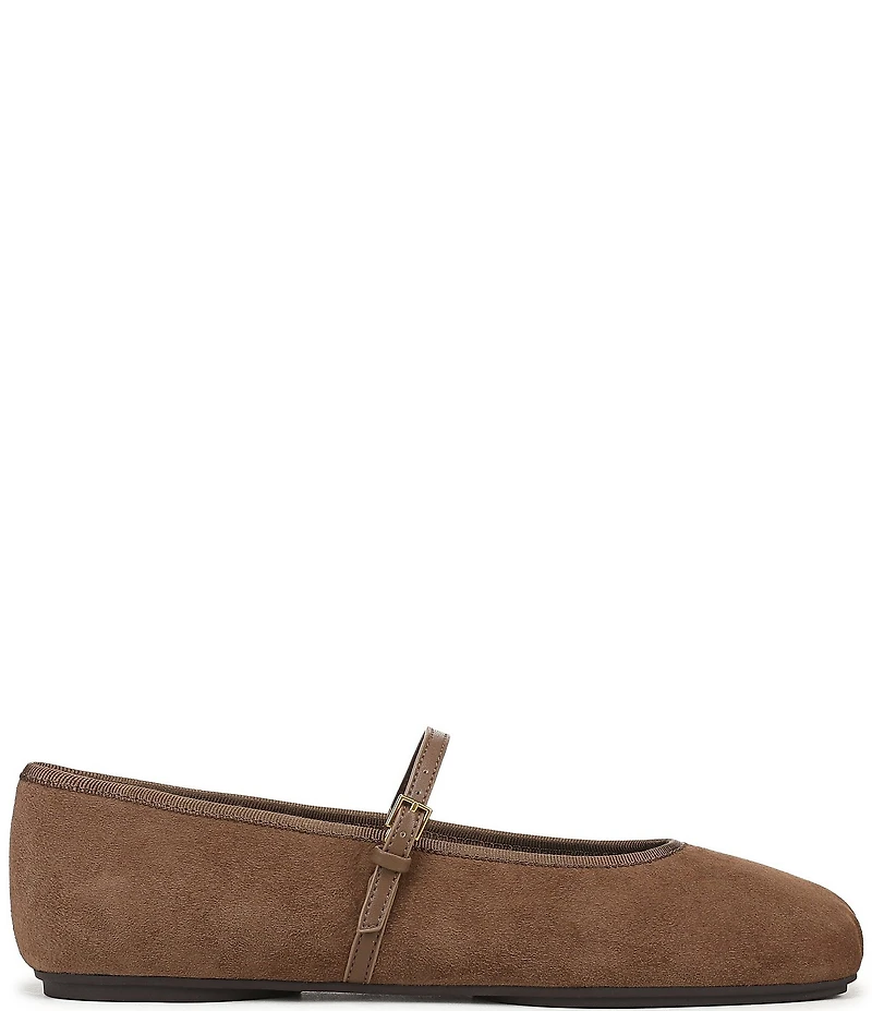 Franco Sarto Oriel Suede Square Toe Mary Jane Ballerina Flats